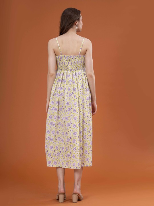 Cotton Floral Print Maxi Dress