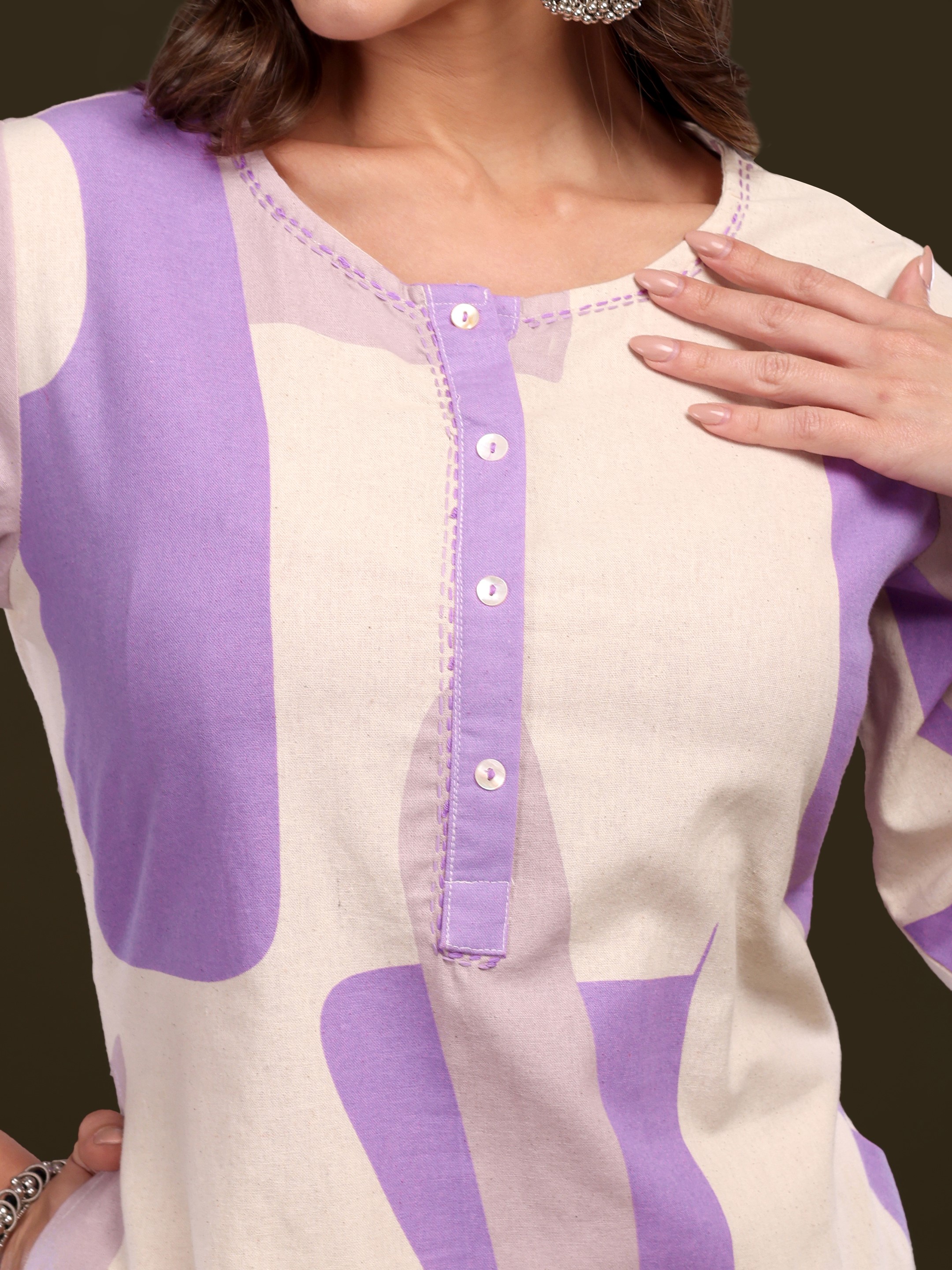 Women's Abstract Printed Cotton Flex Kurta