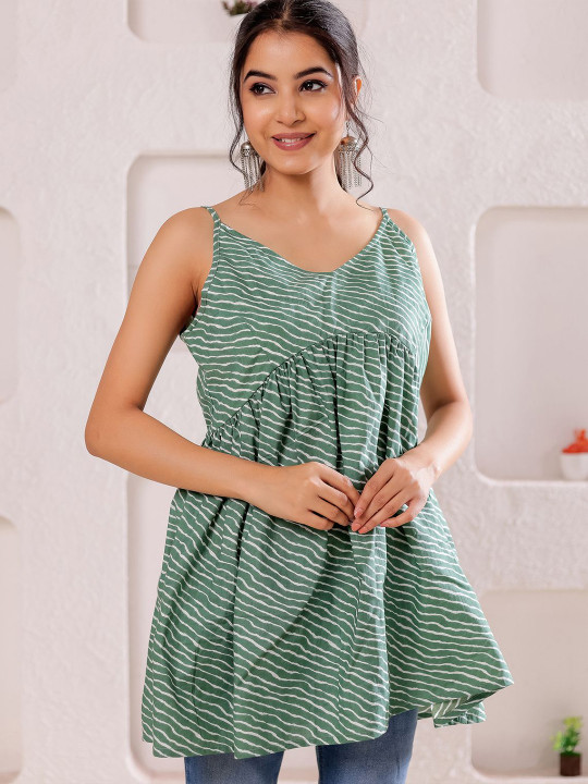 Women's Cotton Printed Sleeveless Top