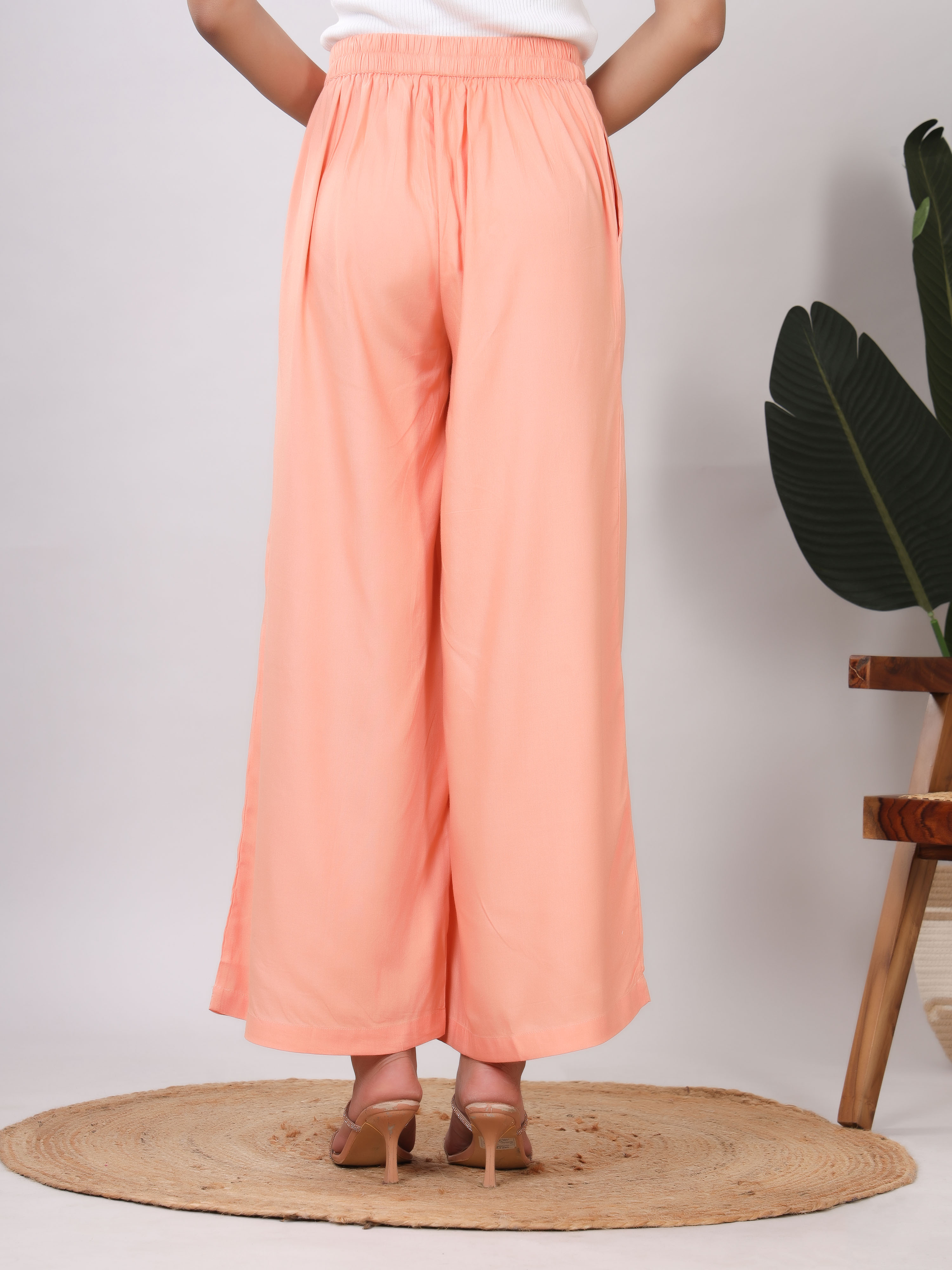 Rayon Solid Straight Ankle Length Palazzo Hover