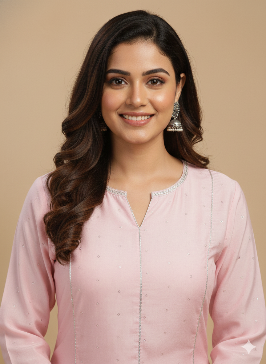 Women's  Gold Printed Lace Work Aline Kurta