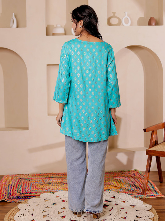 Rayon Women Printed Embellished Tunic Hover