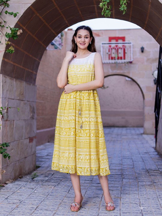 Santoon Printed A-line Dress