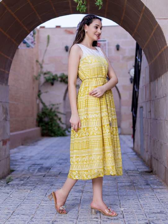 Santoon Printed A-line Dress