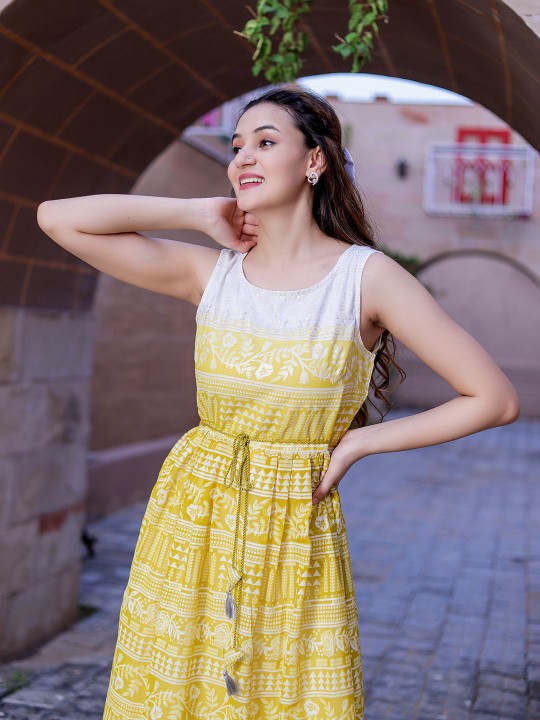 Santoon Printed A-line Dress