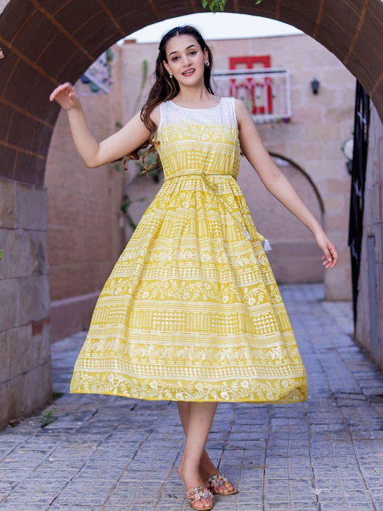 Santoon Printed A-line Dress