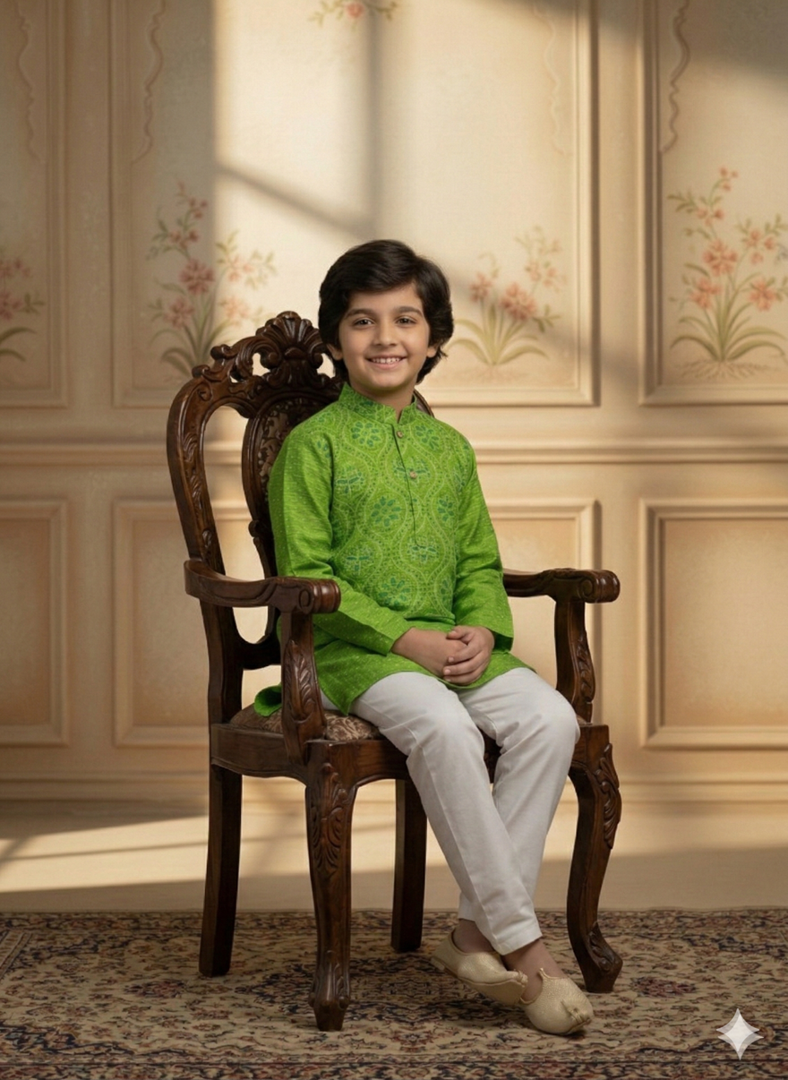 Baby Boy Cotton Kurta Payjama With Jacket Set