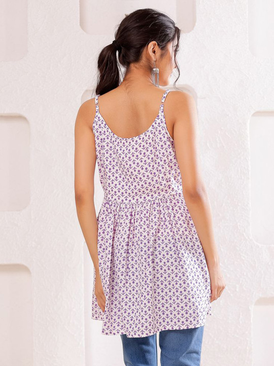 Women's Cotton Printed Sleeveless Top