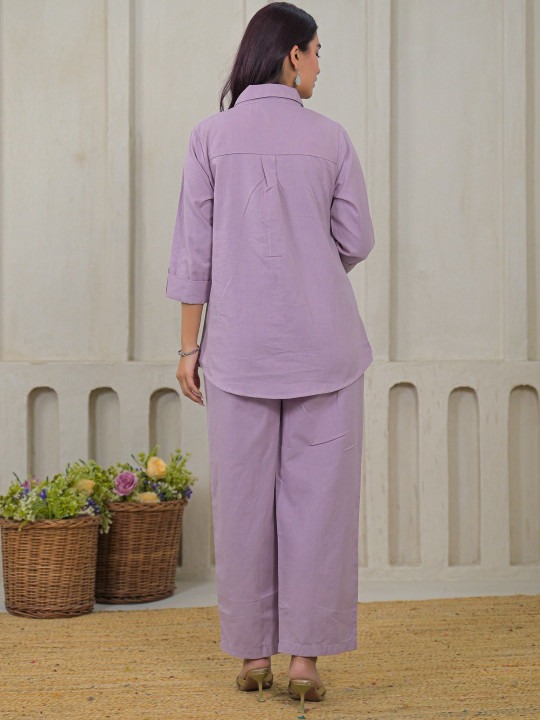 Women Embroidered Shirt With Trousers Co-Ords Set Hover