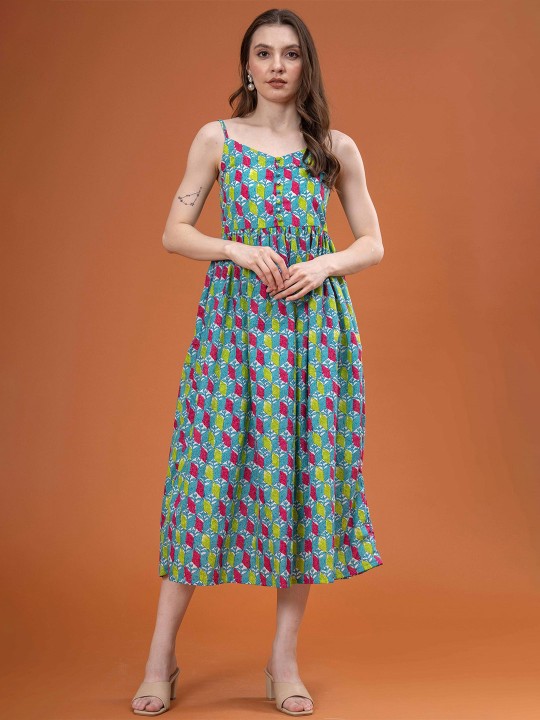 Cotton Floral Print Maxi Dress