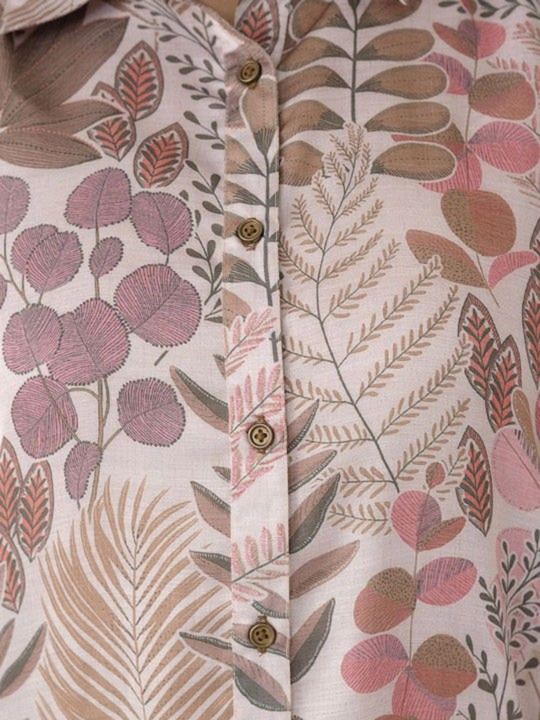 Poly Satin Floral Printed Top With Trouser Co-Ords